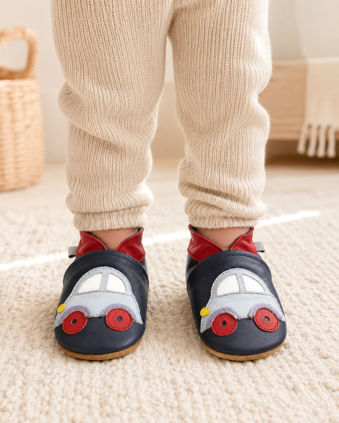 Soft Leather Baby Shoes Car