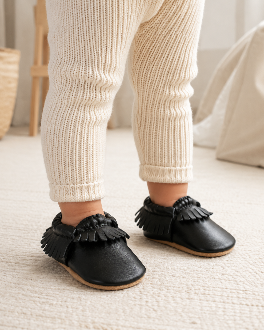 Moccasins Soft Baby Shoes Black