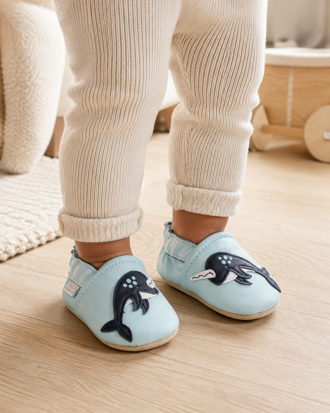 Soft Leather Baby Shoes Narwhal
