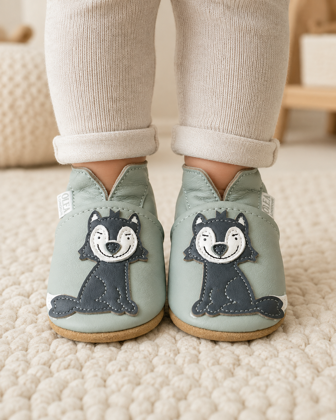 Soft Leather Baby Shoes Wolf