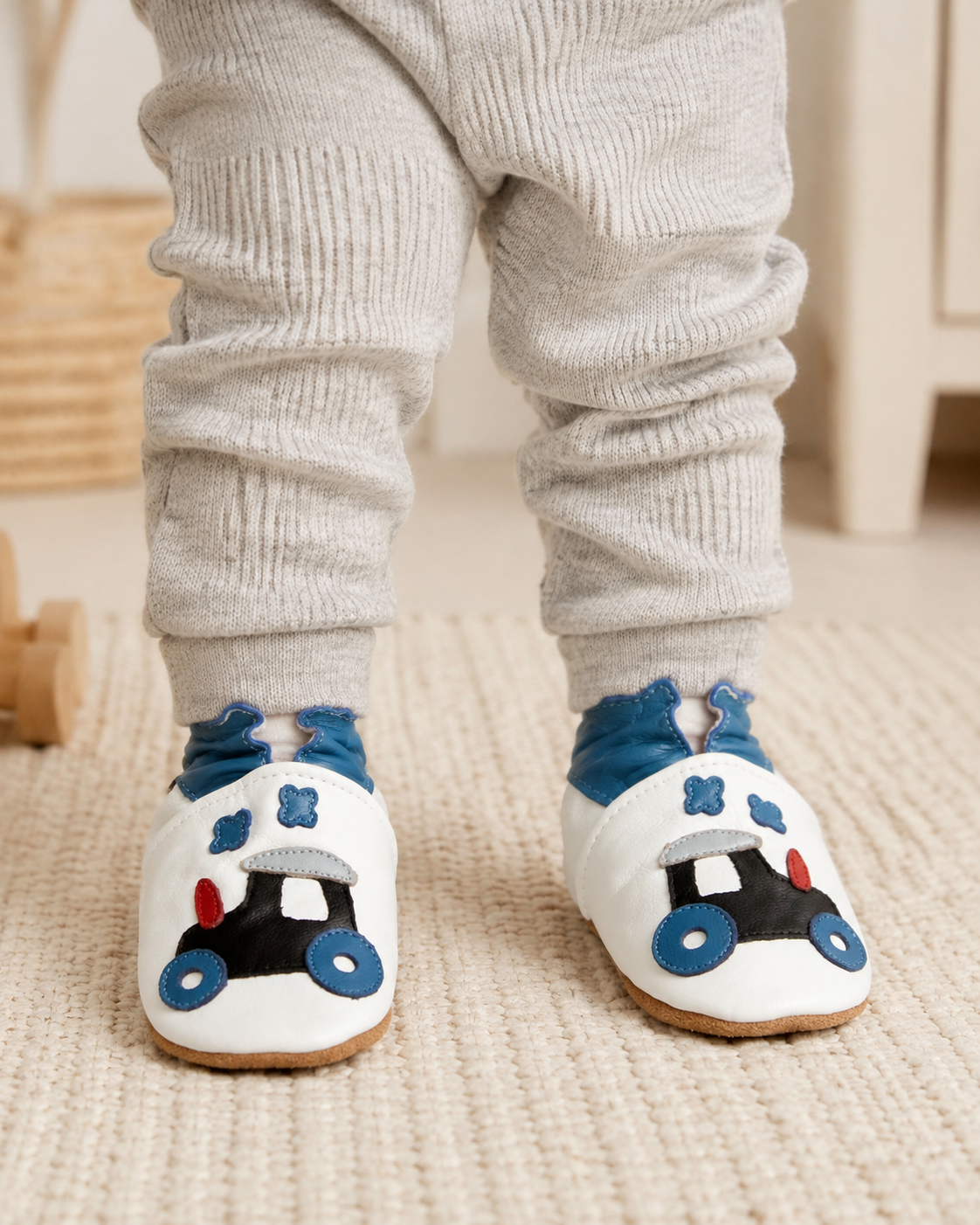 Soft Leather Baby Shoes Tractor