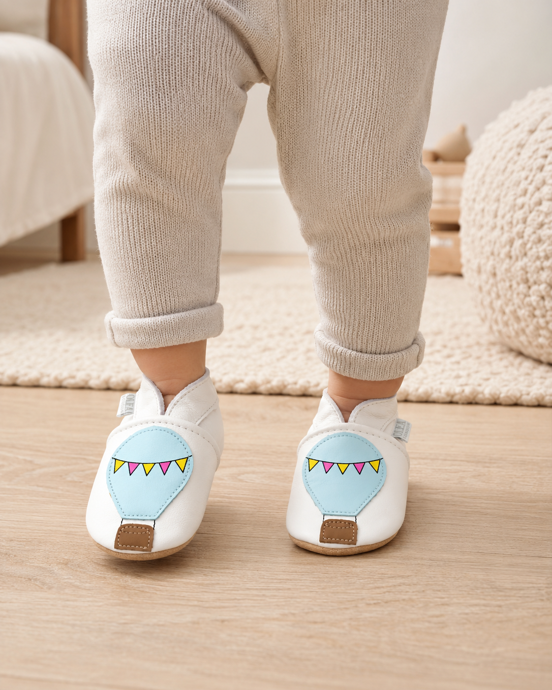 Soft Leather Baby Shoes Hot Air Balloon