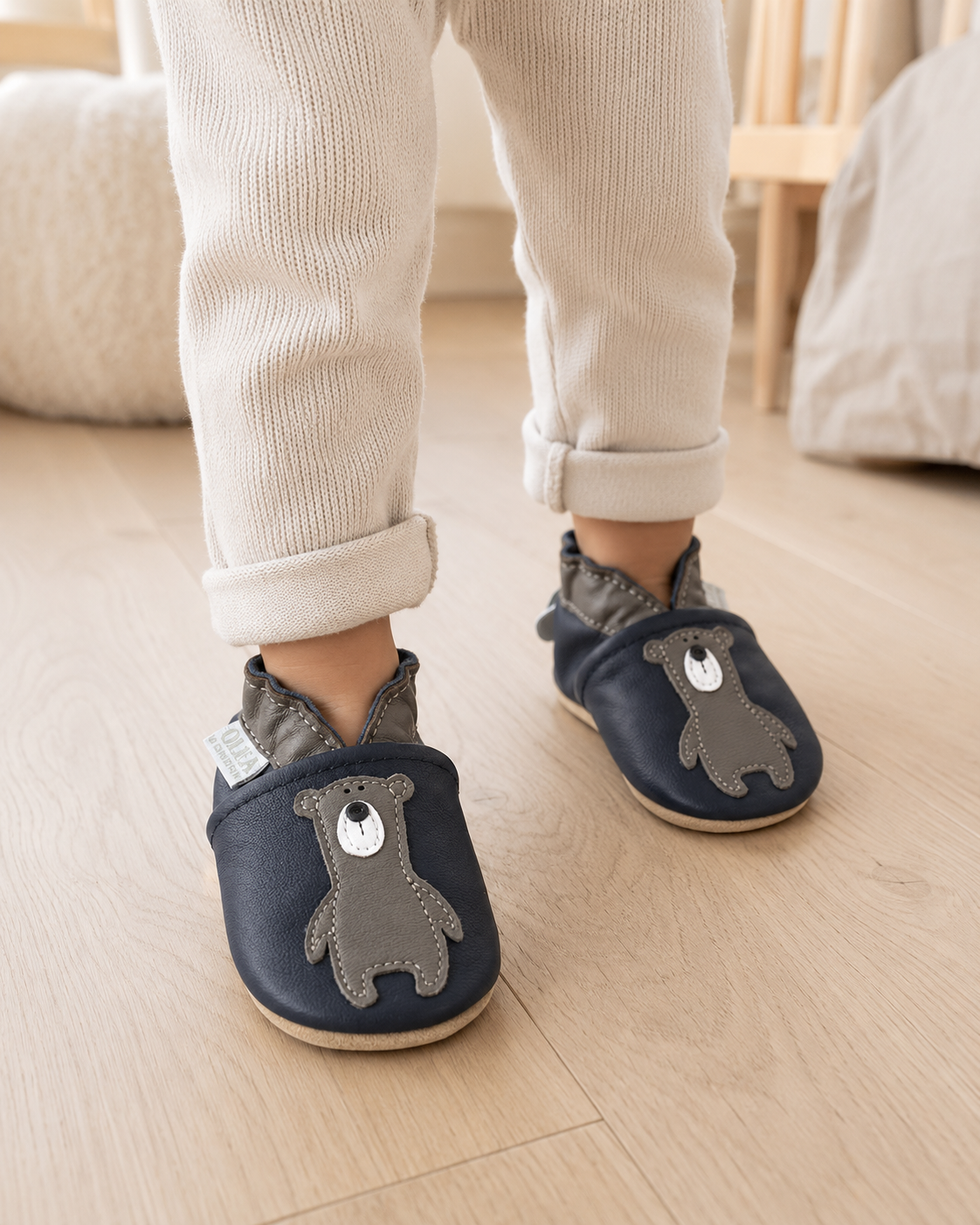 Soft Leather Baby Shoes Bear