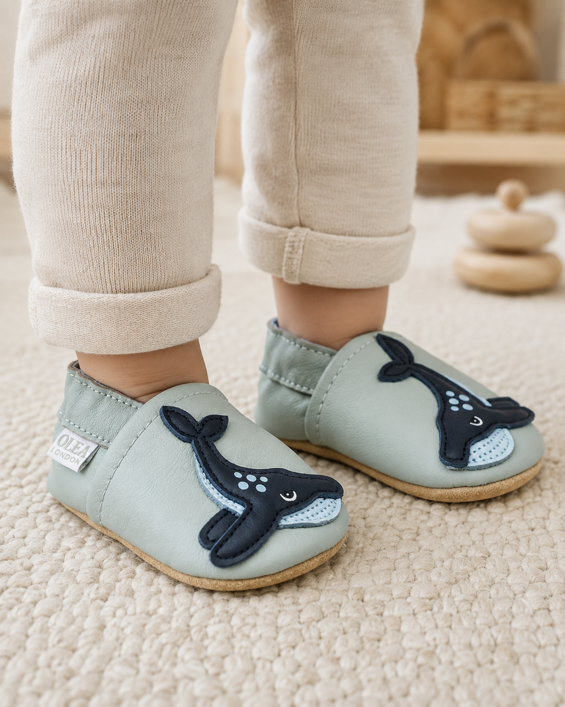 Soft Leather Baby Shoes Whale