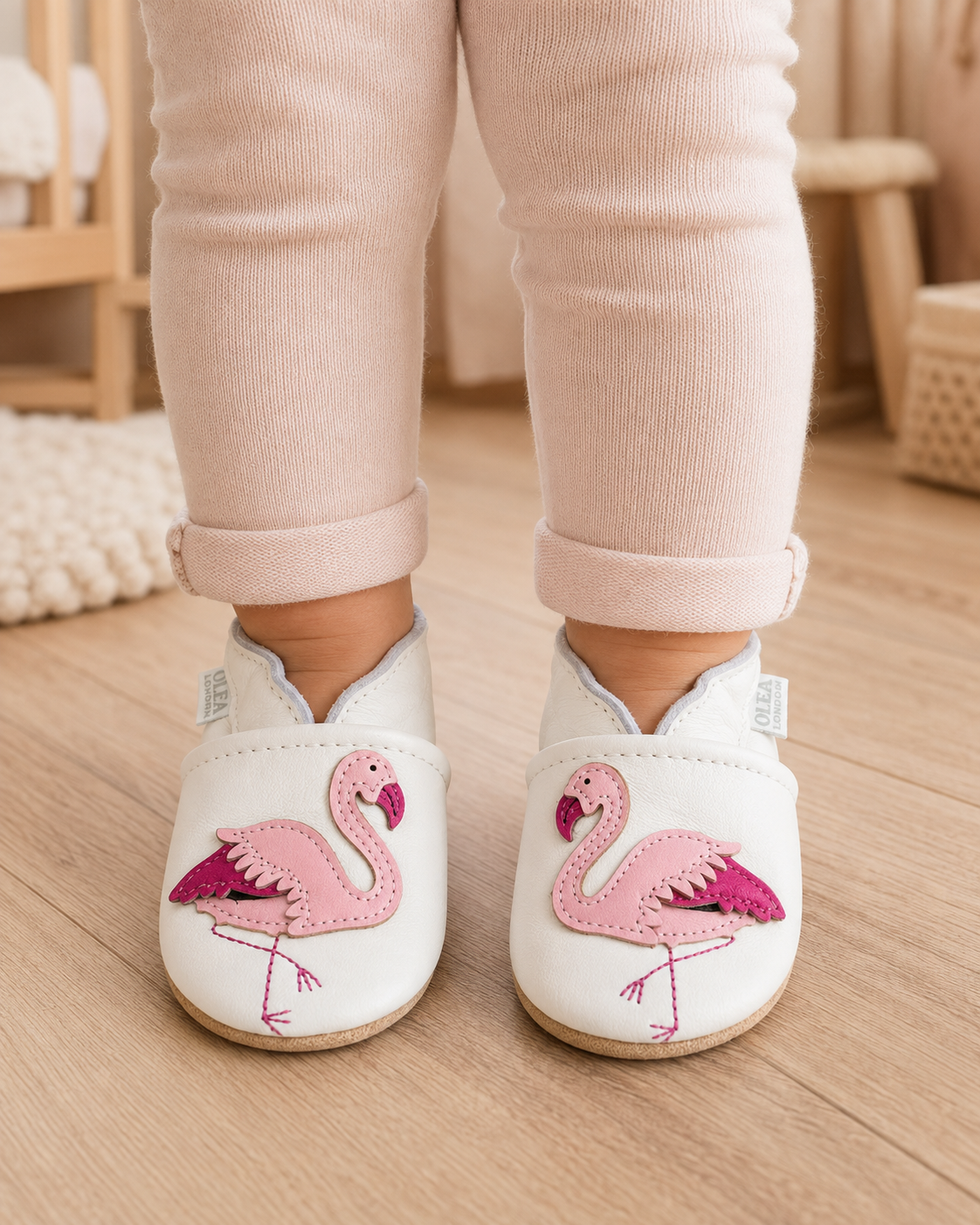 Soft Leather Baby Shoes Flamingo