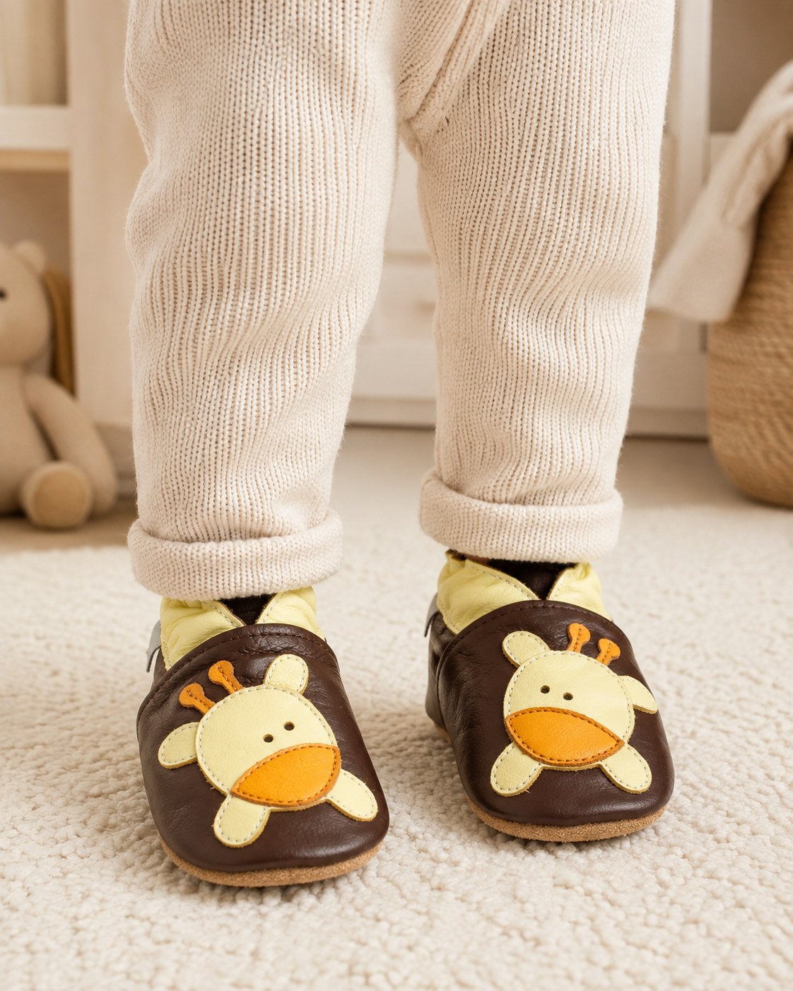 Soft Leather Baby Shoes Giraffe