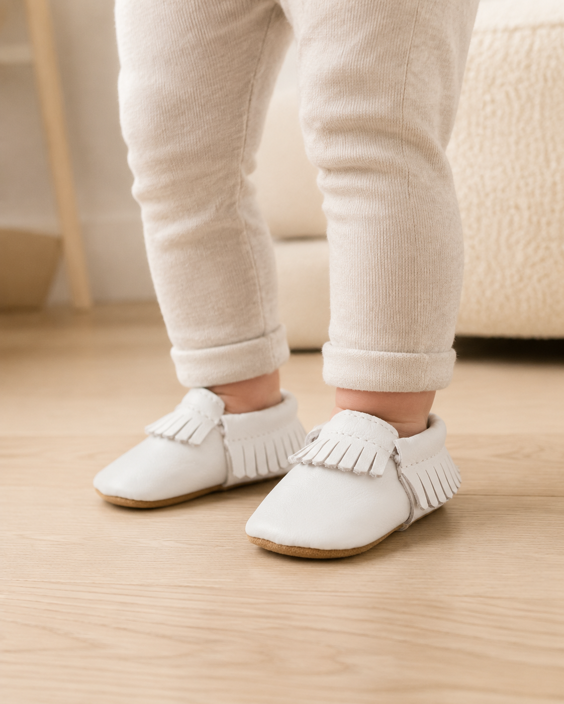 Moccasins Soft Baby Shoes White