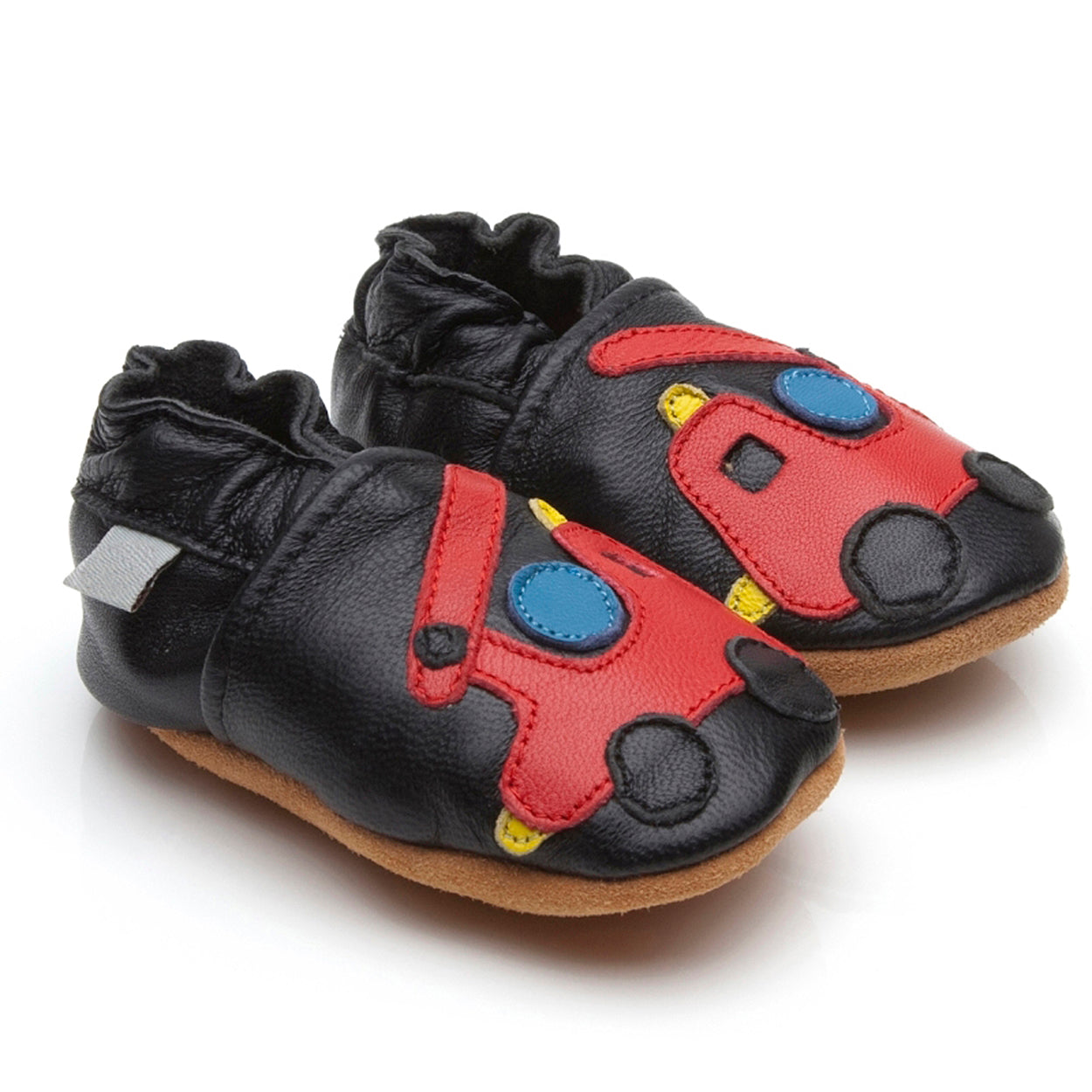 Soft Leather Baby Shoes Fire Engine
