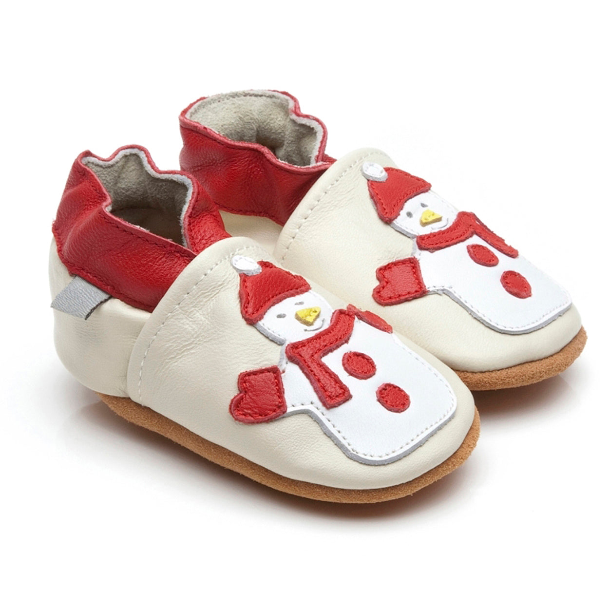 Soft Leather Baby Shoes Snowman