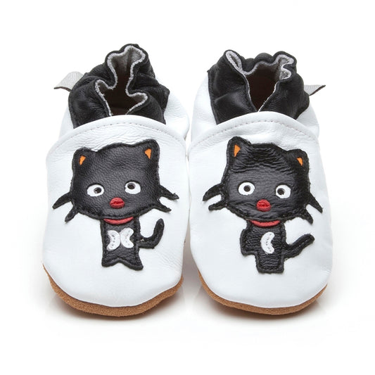 Soft Leather Baby Shoes Black Cat